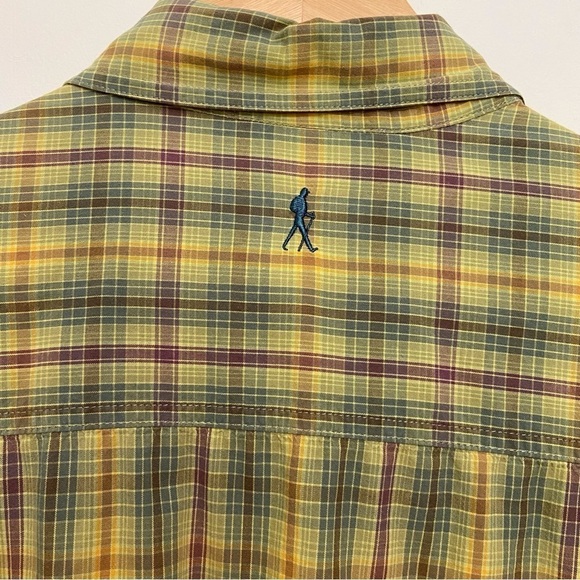ROYAL Robbins button down shirt plaid 100% cotton yellow blue long sleeve Large - Picture 3 of 16